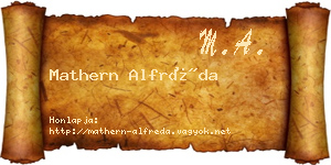 Mathern Alfréda névjegykártya